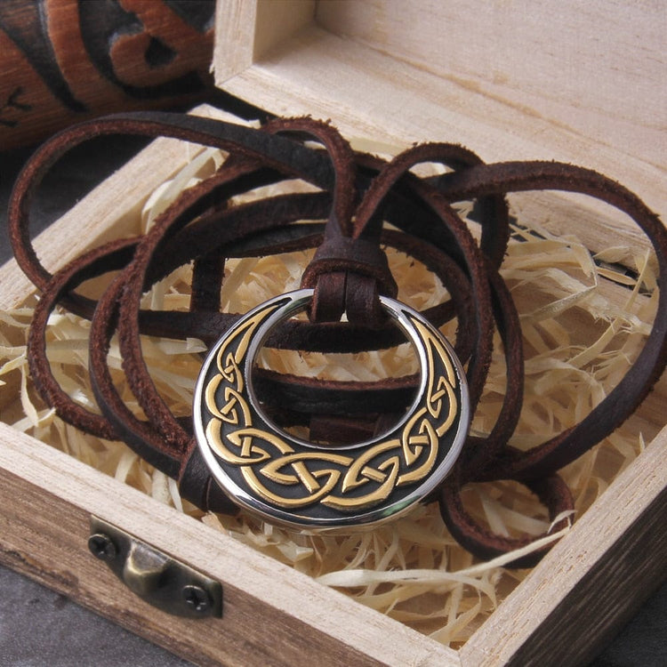 Viking Necklace "Kiss of the Moon: Celtic Knot Pendant