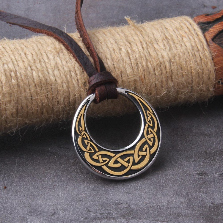 Viking Necklace "Kiss of the Moon: Celtic Knot Pendant