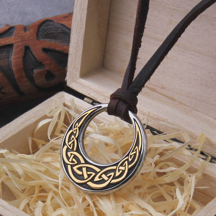 Viking Necklace "Kiss of the Moon: Celtic Knot Pendant