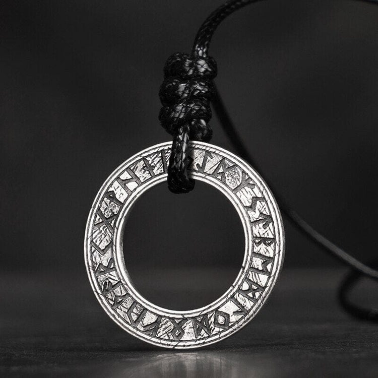 925 Sterling Silver Viking Necklace - Runic Circle