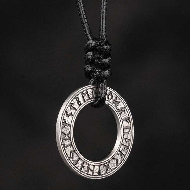 925 Sterling Silver Viking Necklace - Runic Circle