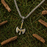 Viking necklace - Golden Viking axe
