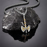 Viking necklace - Golden Viking axe