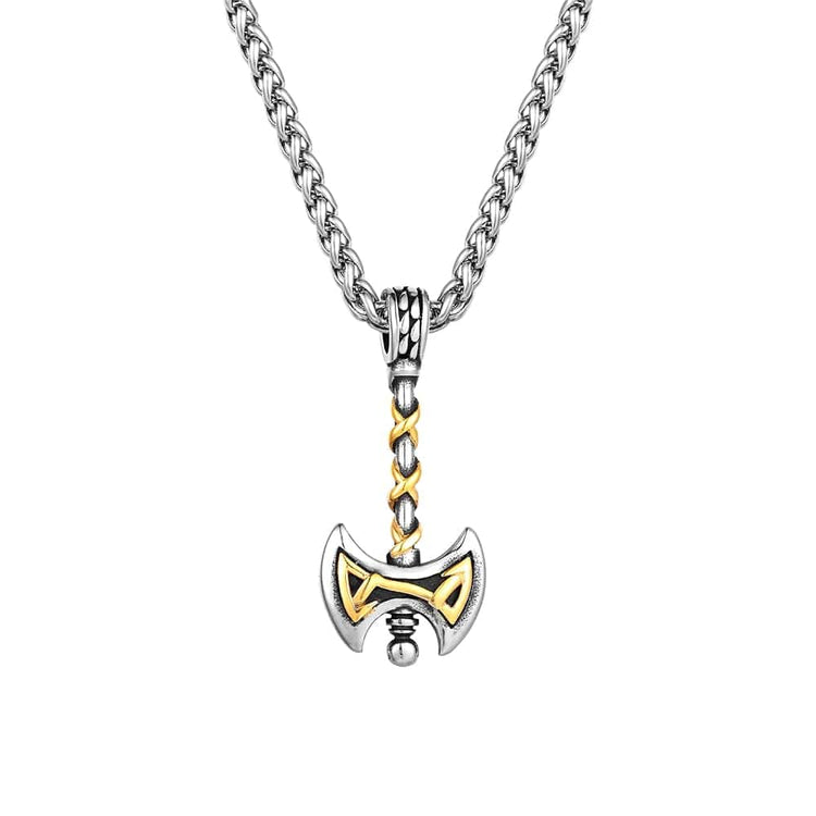 Viking necklace - Golden Viking axe