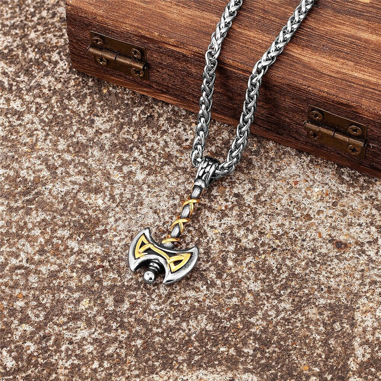 Viking necklace - Golden Viking axe