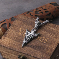 Viking Necklace \"Odin's Lance Valknut Necklace