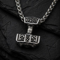 Viking Thor's Hammer Necklace - Stainless Steel