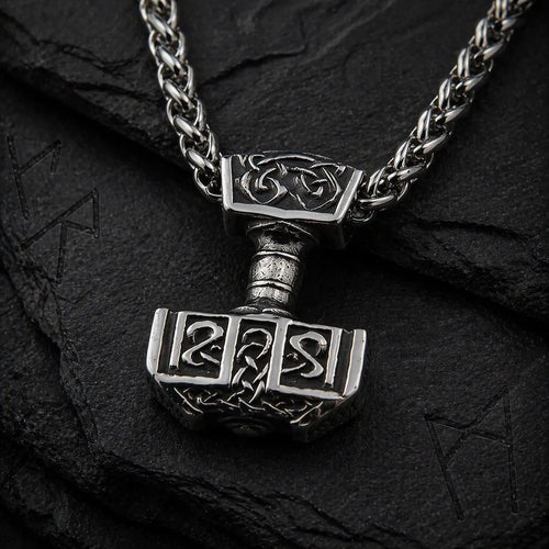 Collier nordique Collier Viking Marteau de Thor - Acier inoxydable - Odins Hall