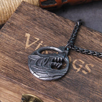 Pendant of the indomitable Fenrir\" Viking necklace