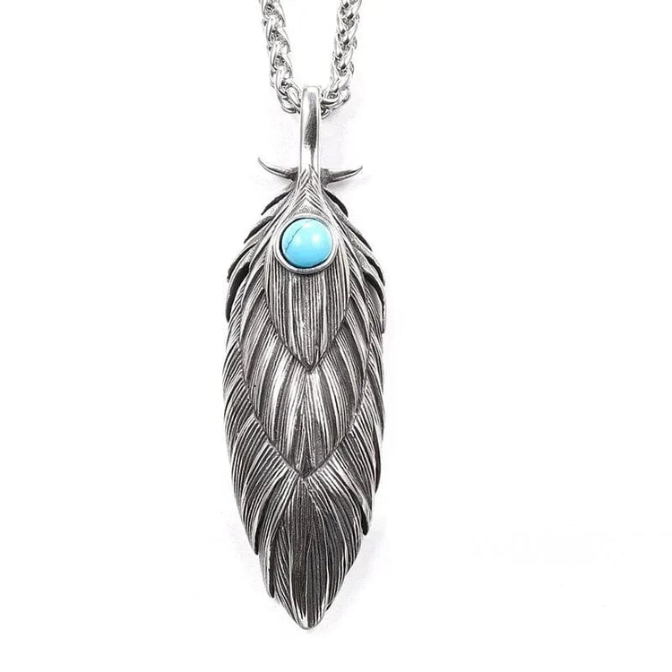 Eternal feather viking necklace