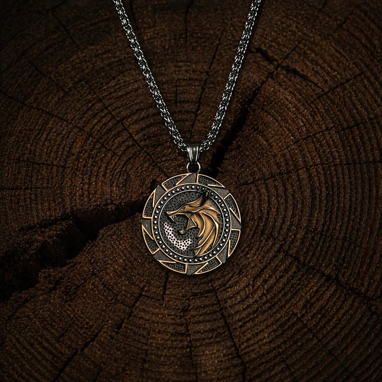 Viking necklace power of the Nordic wolves
