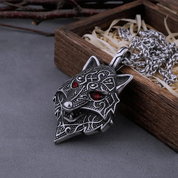 Viking necklace Fenrir head