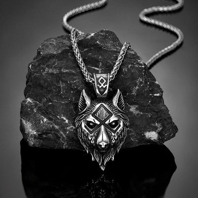 Viking wolf head necklace - Fenrir