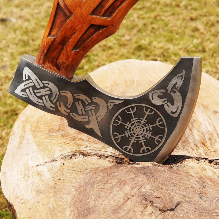 Viking Warrior Axe - \"Wrath of Huginn and Muninn