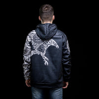 Majestic Raven - Sacred Symbols of Odin\" Viking Hoodie