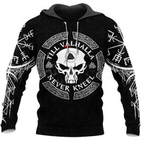 Viking Hoodie \"Warrior Skull Hoodie - Journey to Valhalla