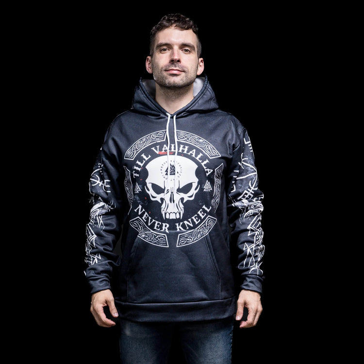 Viking Hoodie \"Warrior Skull Hoodie - Journey to Valhalla