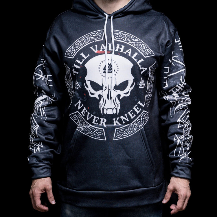 Viking Hoodie \"Warrior Skull Hoodie - Journey to Valhalla