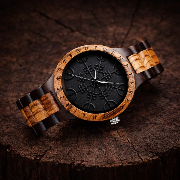 Wooden Watch - Vegvisir