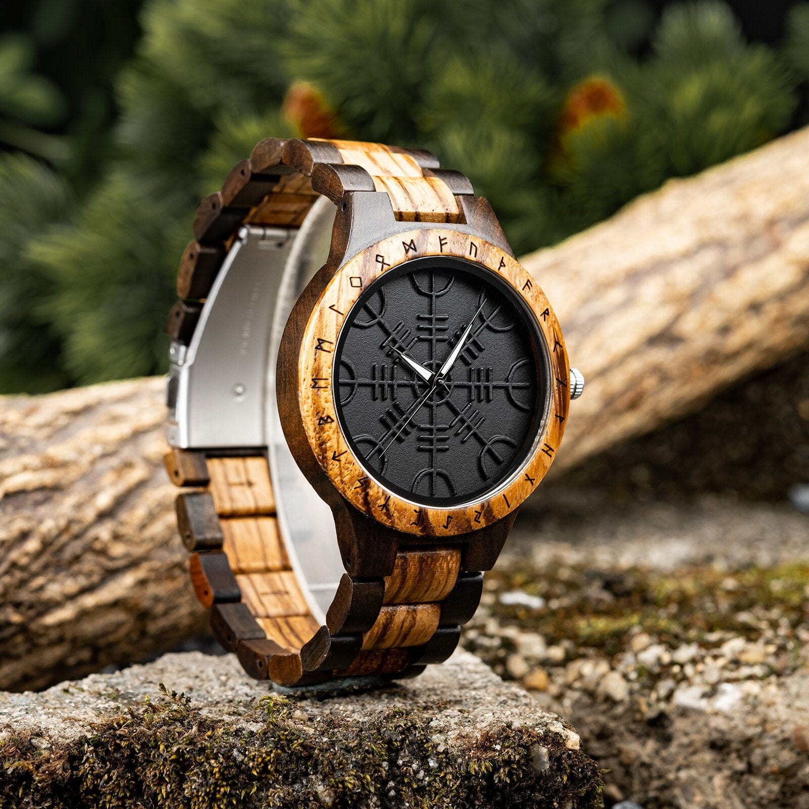 Wooden watch Vegvisir Odin s Hall