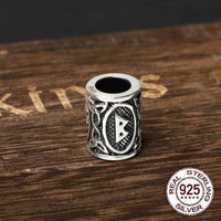 925 Sterling Silver Viking Beard Beads - Runes Collection