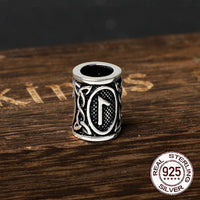 925 Sterling Silver Viking Beard Beads - Runes Collection