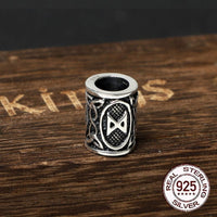 925 Sterling Silver Viking Beard Beads - Runes Collection