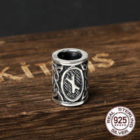 925 Sterling Silver Viking Beard Beads - Runes Collection