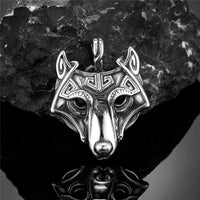 Viking Mask of Fenrir Silver Keyring