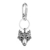 Viking Mask of Fenrir Silver Keyring