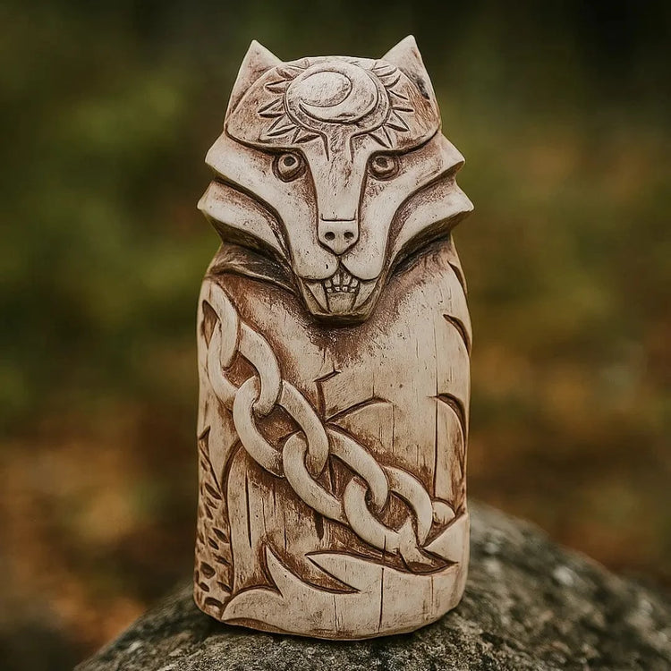 Fenrir wolf statuette