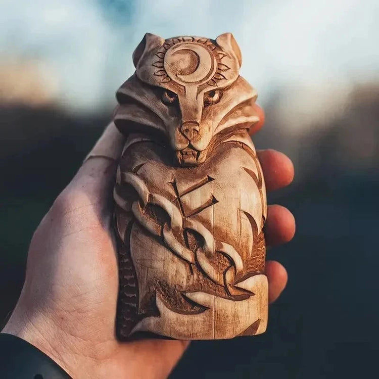Fenrir wolf statuette