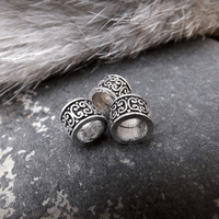 3 Viking Hair Beads - Silver - Hair or Beard Jewelry