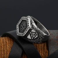 Vegvisir Runic Compass Ring