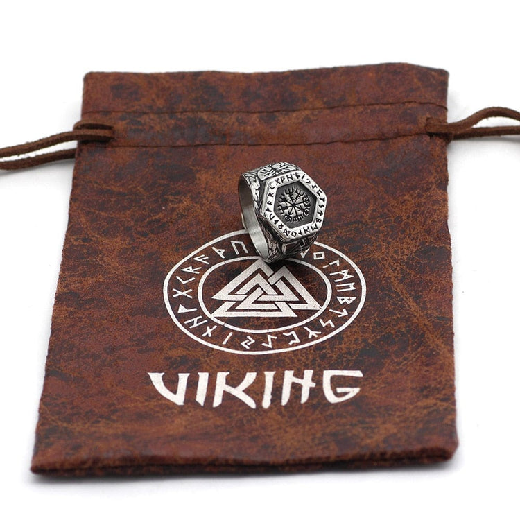 Vegvisir Runic Compass Ring