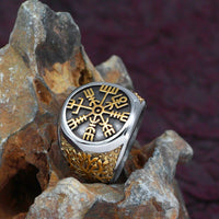 Viking compass ring and tree of life