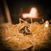 Viking wolf head ring - stainless steel