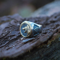 Viking wolf head ring - stainless steel