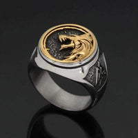 Viking wolf head ring - stainless steel