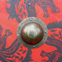 Red Fenrir Viking Shield