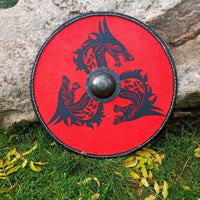 Red Fenrir Viking Shield