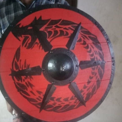 Viking shield ouroboros symbol