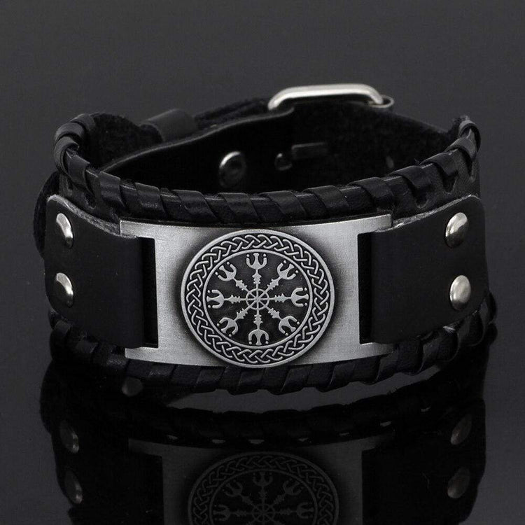 Aegishjalmur Leather Bracelet