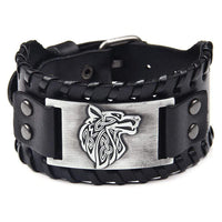 Adjustable Leather Strap - Fenrir Wolf