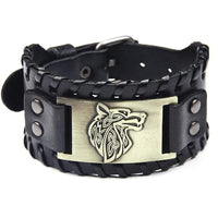 Adjustable Leather Strap - Fenrir Wolf