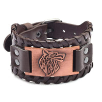 Adjustable Leather Strap - Fenrir Wolf