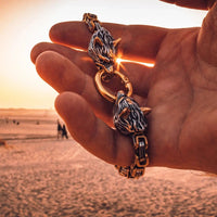 Giant Golden Wolf Bracelet - Fenrir