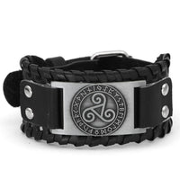 Triskele Breton leather bracelet