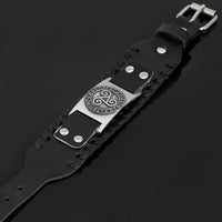 Triskele Breton leather bracelet