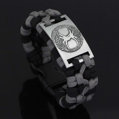 GuoShuang Nordic Viking rune Scandinavian 100% handmade paracord bracelet -  stainless steel with valknut gift bag¡
